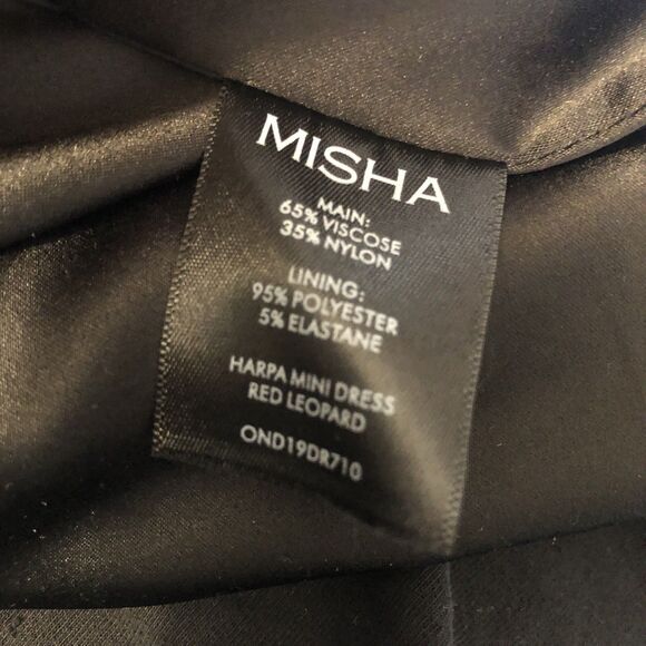 MISHA RED LEOPARD HARPA DRESS Burnout Velvet Front Slit Lined  US 10 $419.95 - Picture 12 of 13